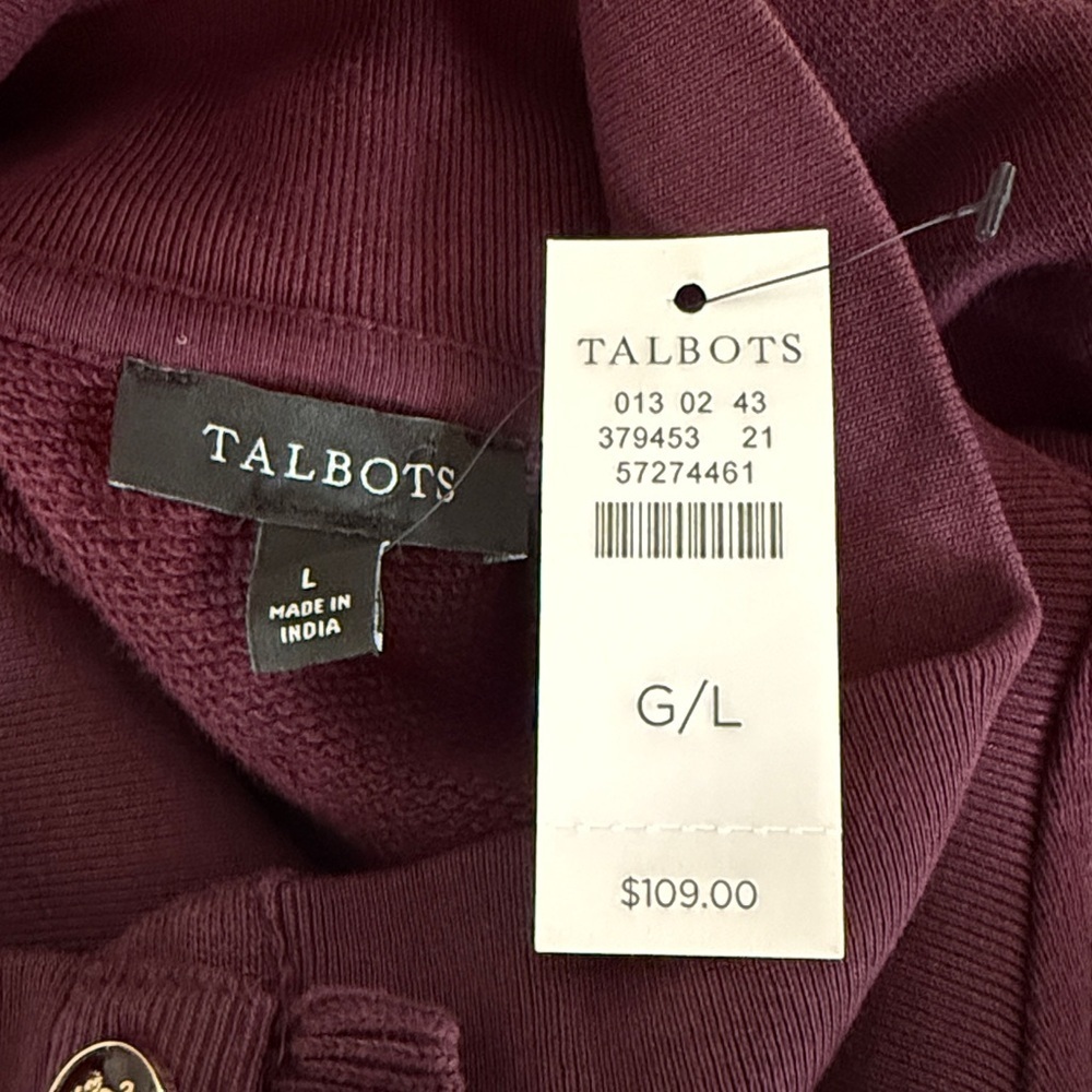 Talbots | Ruffle Placket Mockneck Pullover Sweater - Picture 7 of 8